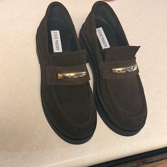 Steve Madden 6 1/2 Brown Suede Loafers - Picture 1 of 8